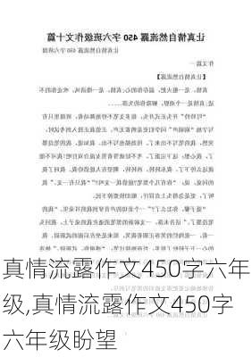 真情流露作文450字六年级,真情流露作文450字六年级盼望